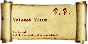 Valasek Vitus névjegykártya